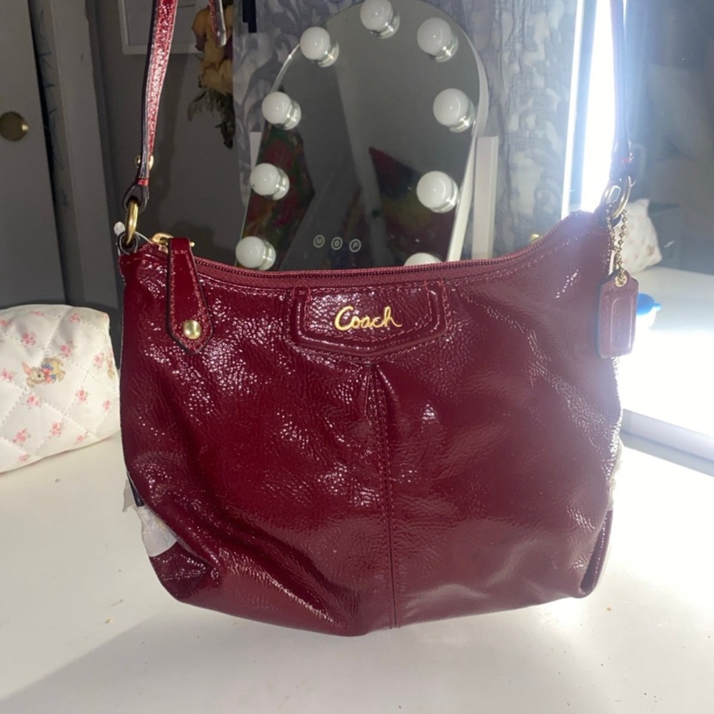 Coach Crimson Red Patent Leather Crossbody Bag